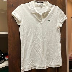 White Lacoste Polo slim fit